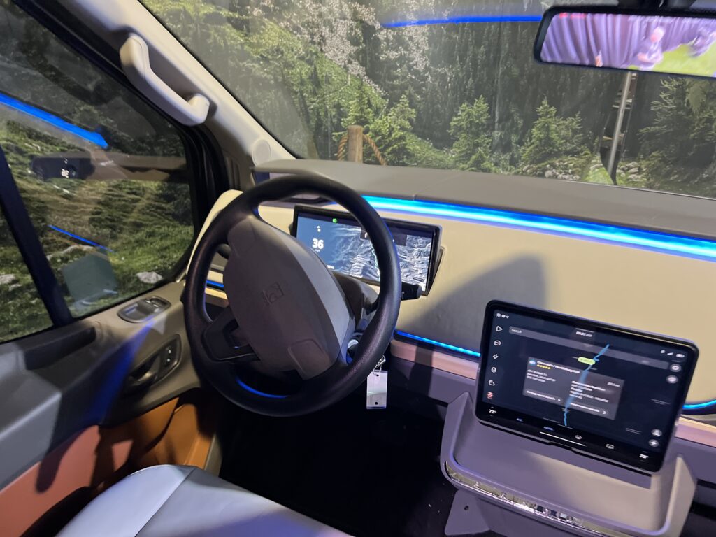 The digital dash of the Thor TVV Electric RV