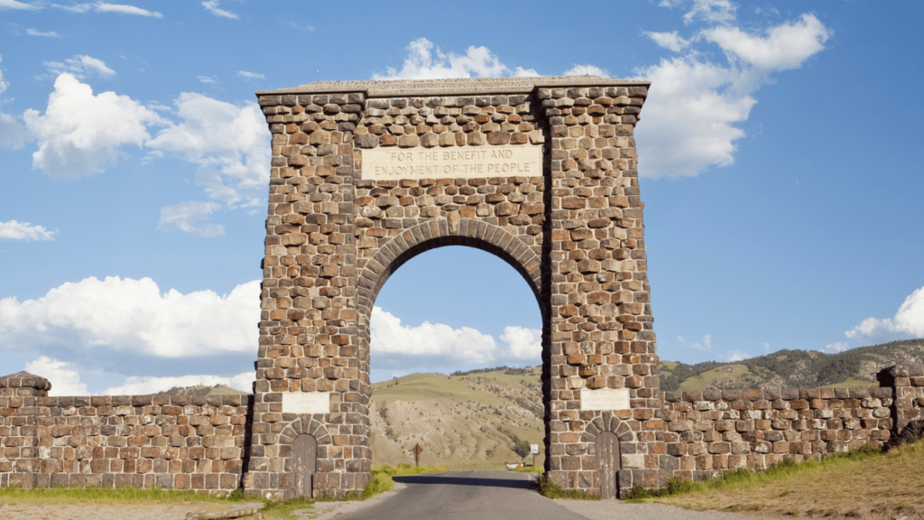 The Roosevelt Arch is near RV Parks at Yellowstone's North Entrance