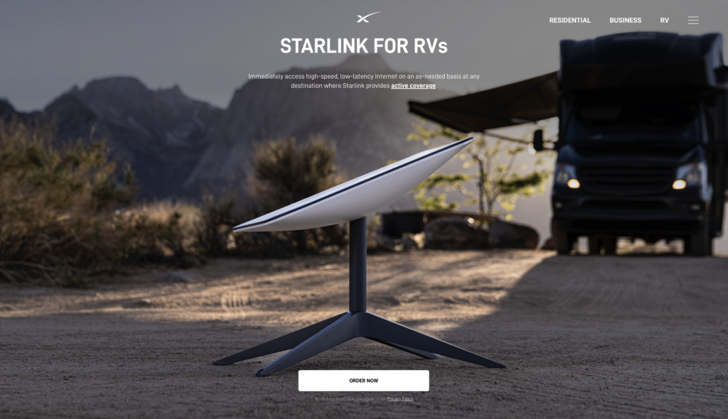 Starlink for RVs Homepage